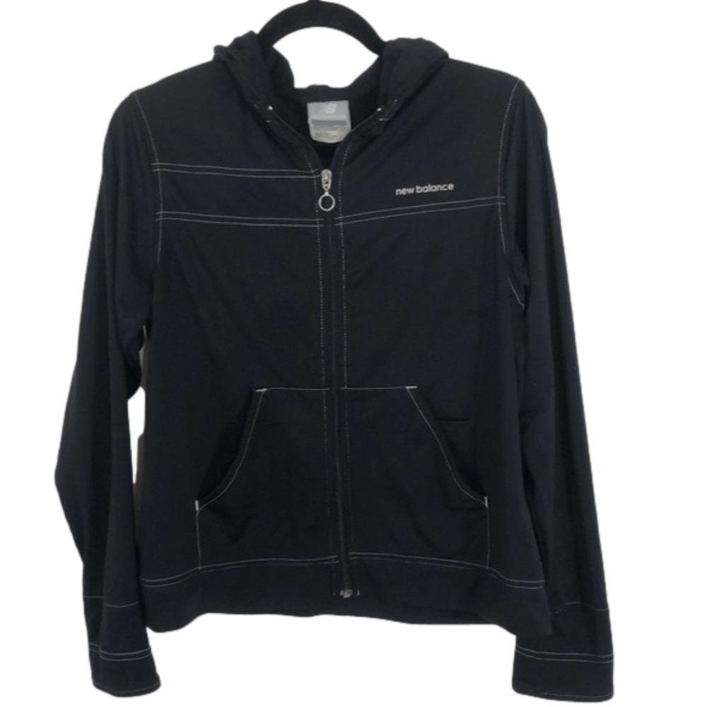NEW Balance jersey black zip up, size large
